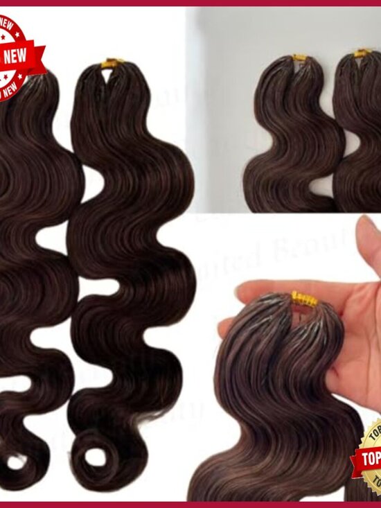 Human Hair Extensions 16in Wavy 2 Pack Knotless Pre-Separated main image 6